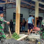 Koramil 1301-04/Manganitu bersama dengan Perangkat se Kecamatan dan Masyarakat Manganitu melaksanakan Karya bhakti penyiapan lapangan guna acara Natal Oikumene Kabupaten Kepulauan Sangihe